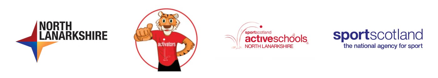 active schools south team logos showing activators tiger icon and sportscotland activeschools logo
