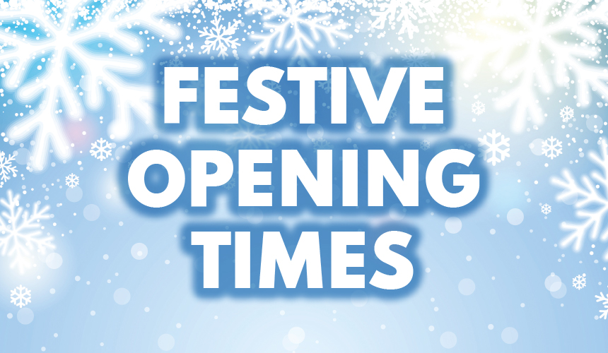 festive opening hours text